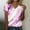 Hot Pink, variant on Molidfa Women’s Sparkle Graphic V-Neck Short Sleeve Regular Fit Tee, Machine Washable
