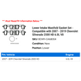 thumbnail image 2 of Lower Intake Manifold Gasket Set - Compatible with 2007 - 2019 Chevy Silverado 2500 HD 6.0L V8 2008 2009 2010 2011 2012 2013 2014 2015 2016 2017 2018, 2 of 2