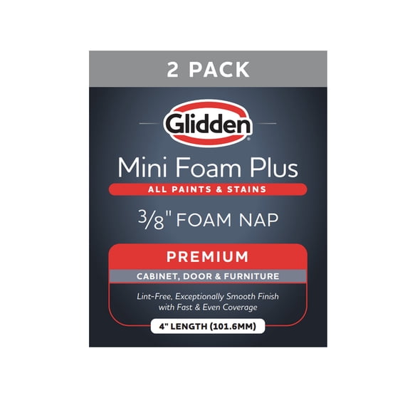 Glidden 4 Inch Foam Roller Cover for Smooth Surfaces- 2PK