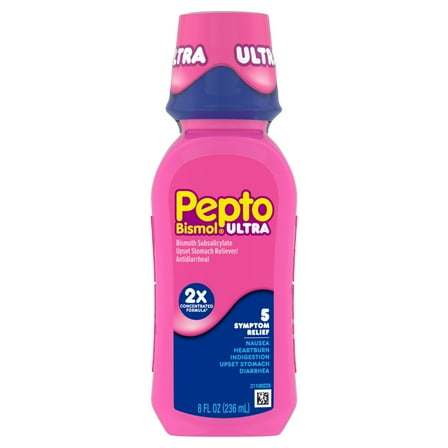 Pepto Bismol Liquid Ultra, Indigestion and Anti-Diarrhea Stomach Relief, Original, 8 Fl oz