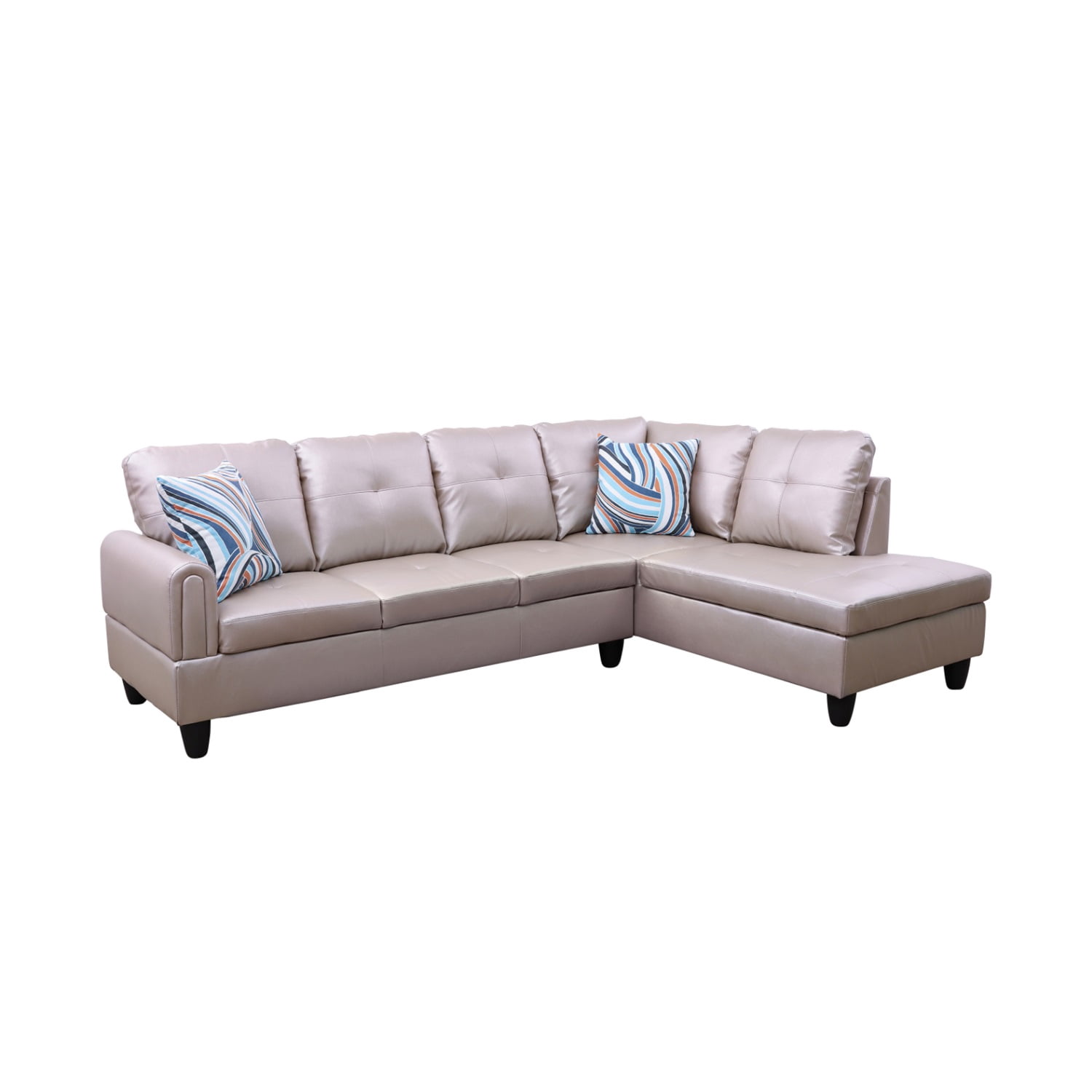 Hommoo Sofa Set, Faux Leather Living Room Sofa Set,L-Shaped Living Room Couches,Latte