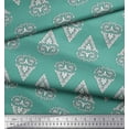 thumbnail image 3 of Soimoi Polyester Crepe Fabric Leaves & Floral Block Printed Fabric 1 Yard 52 Inch Wide, 3 of 3