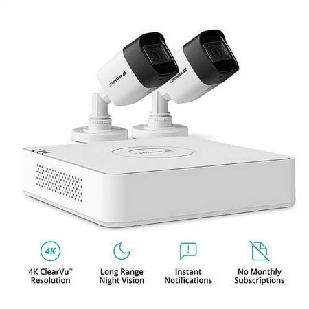 Restored Defender 4K1T4B2V2 Ultra HD 4K (8MP) 1TB Outdoor Wired Security Camera System with 2 Night Vision Cameras (Refurbished)