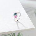 thumbnail image 4 of Gem Stone King 925 Silver and 10K Yellow Gold Blue Moissanite and Pink Moissanite and White Lab Grown Diamond 2-Stone Crossover Ring for Women (1.02 Cttw, Size 5), 4 of 5
