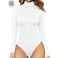 thumbnail image 1 of Body de estrella Luxtrada para mujer, cuello alto, manga larga, leotardo, cuello alto, moldeador elástico, 1 of 8