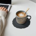 thumbnail image 4 of Unique Bargains 1 Pc Carved Flower Round Silicone Coaster Dark Gray, 4 of 5