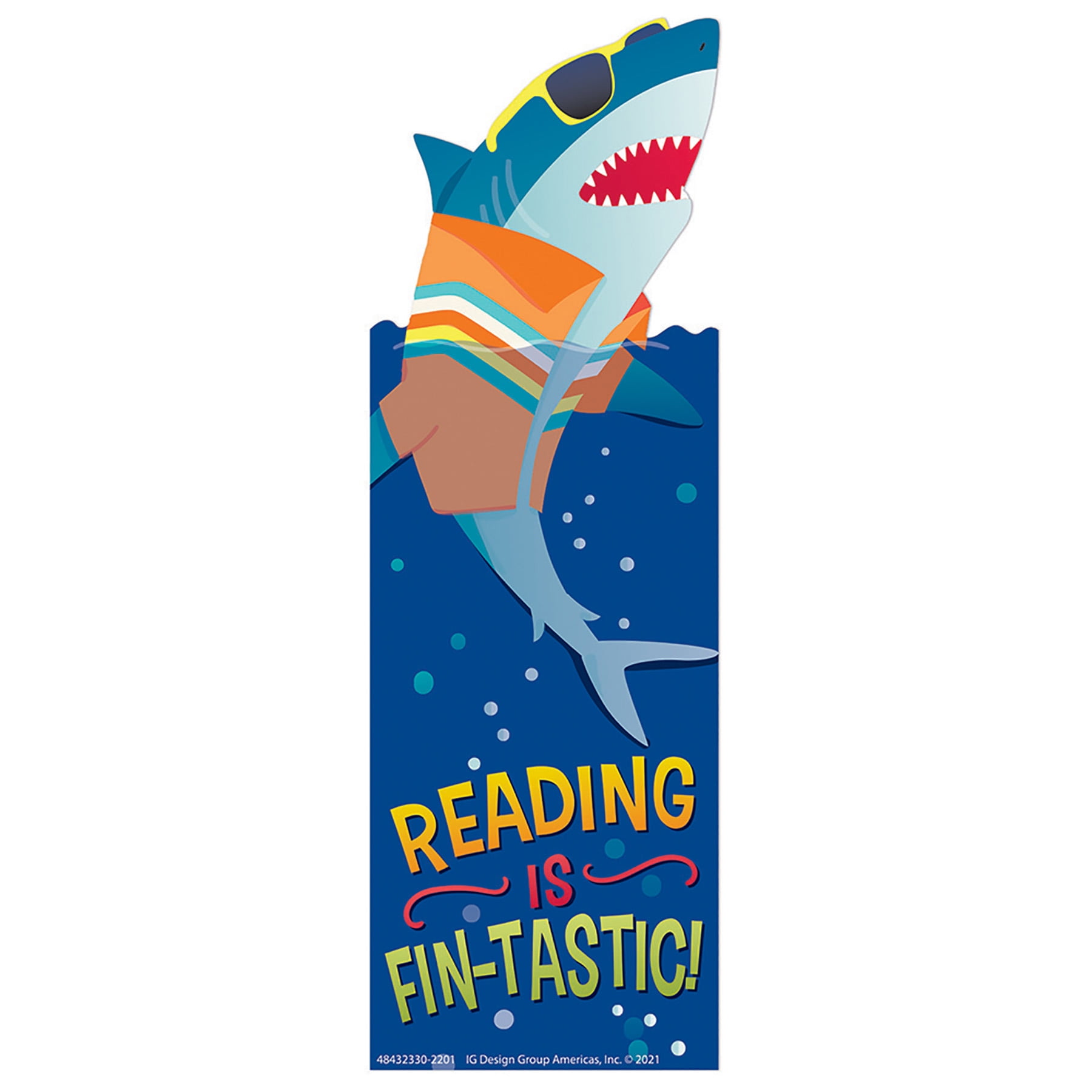 Eureka Shark Reading is Fin-Tastic Bookmarks, 36 Per Pack, 6 Packs