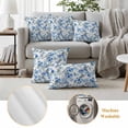 thumbnail image 6 of Blue Green Spring Floral Outdoor Waterproof Pillow Covers, Watercolor Blooming Botanical Summer Decorative Rectangle Throw Pillowcase Sofa Cushion Sham for Patio/Couch/Chair, 20"x12" 2 Pack, 6 of 8