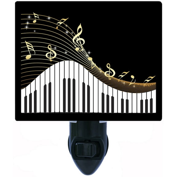 Night Light - Musical Keys. | Music Themed Theme, Includes Free Switchable Insert, 4W Bulb, E12 Base