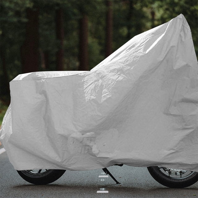 unbranded Funda Y Plegable Para Motocicleta Hecha De Peva Plata Con Protección Contra Lluvia