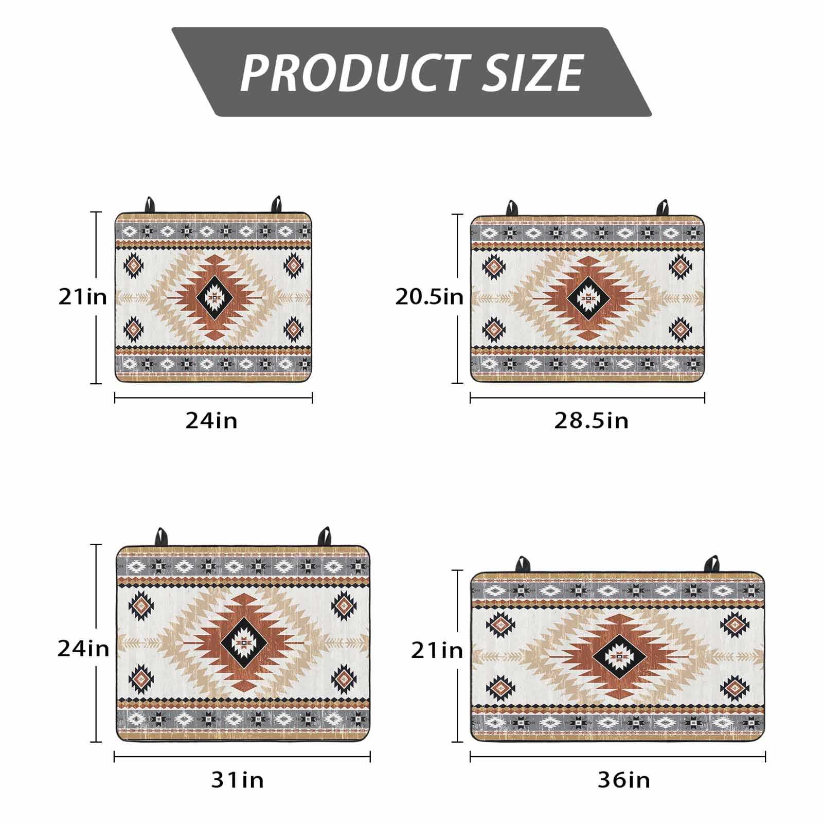 Orange Beige Boho Stove Top Cover for Electric Stove, Heat-proof & Non Slip Glass Top Stove Cover Protector, Vintage Ethnic Tribal Southwestern Kitchen Flat Cooktop Rubber Mat 31x24 Inches