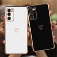 thumbnail image 2 of Compatible with Samsung Galaxy S23 Plus 5G Case for Women Cute Luxury Love Heart Pattern Design Full Camera Protection Soft TPU Reinforced Corners Protective Plating Edge Phone Case - Black, 2 of 11