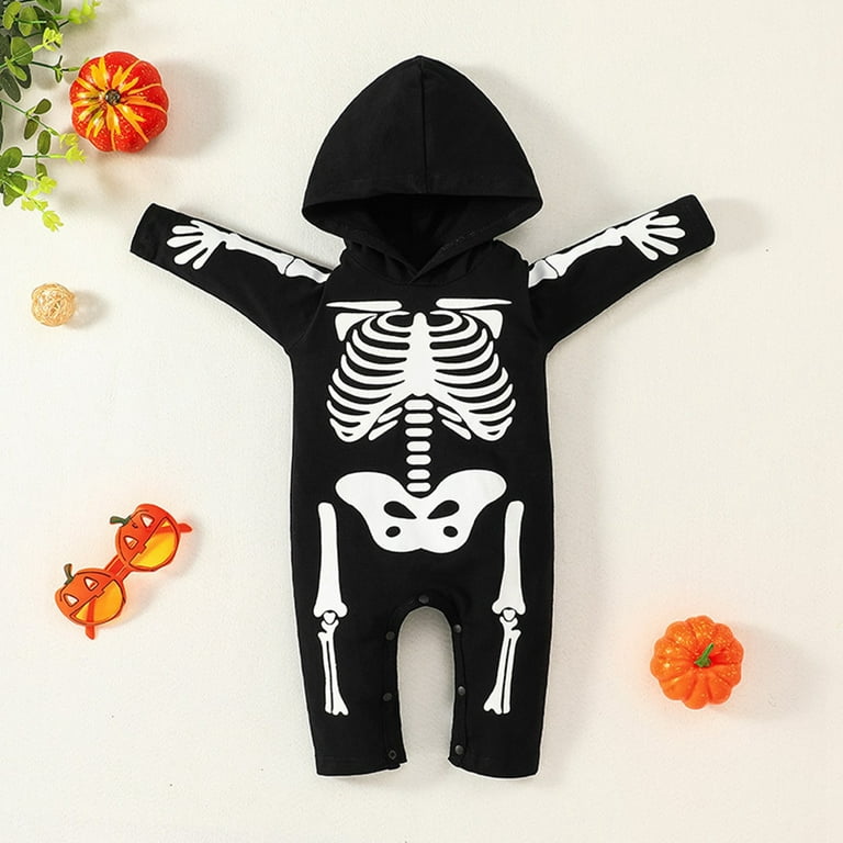 Newborn Halloween Jumpsuit Outfits Infant Baby Boys Girls Skeleton