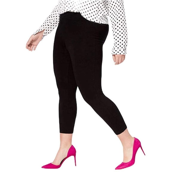 HUE Women's Plus Size Capri Leggings, Black 1X (16W-18W) - NEW