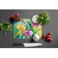 thumbnail image 3 of Orchids in Watercolor Glass Cutting Board Large 12 in x 15 in, 3 of 5