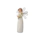 thumbnail image 1 of Figura escultórica de resina con forma de ángel sin rostro con gato, 16 cm, 1 of 1