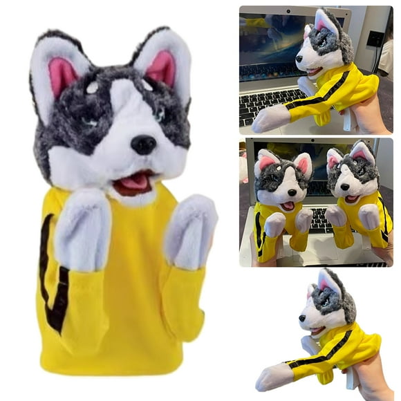 Kung Fu Animal Toy Interactive Children's Game Plush Toys with Sound Stuffed Hand Puppet Dog Action Toy for Adults Children