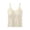 Beige, variant on Women's Lace Trim Spaghetti Strap Camisole with Built-in Bra, Lightly Padded Ribbed Crop Top for Layering Under Blouses and Casual Summer Outfits-Beige