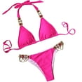 thumbnail image 2 of Tponi Women'S Bikini Swimsuits Two-Piece Sets Elastic Hot Pink Womens Bikini Clearance M, 2 of 8