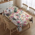 thumbnail image 2 of Pug Dogs with Pioneer Flower Rectangle Tablecloth 60"x84",Waterproof Polyester Rectangle Table Cloth, Wipeable Spillproof Polyester Tablecloth for Dining, Camping, Indoor and Outdoor, 2 of 5