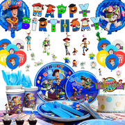 Toy Story Birthday Supplies, 167Pcs Toy Story Party Decorations & Tableware - Balloons Cake Toppers Tablecloth Plates Cups Napkins Etc Party Supplies