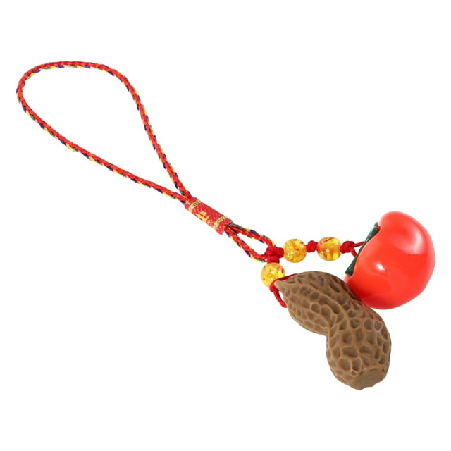 LOLIPPYY Key Chain Fruit Peanut And Persimmon Keychain Resin Multi 1Pack Accessory Enhancer