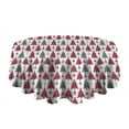 thumbnail image 5 of Red and Gray Christmas Tree Pattern Round Tablecloth 60"x60",Wrinkle Wipeable Table Cloth for Kitchen Dining Room Picnic Patio Party, 5 of 6