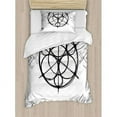 thumbnail image 3 of Sacred Geometrty Decor Queen Size Duvet Cover Set, Sketchy Geometric Plan with Swirled Spiral Origins Cosmos Universe Decor, Decorative 3 Piece Bedding Set with 2 Pillow Shams, Multi, by Ambesonne, 3 of 3