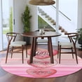 thumbnail image 4 of Valentine's Day Love Washable Area Rug&nbsp;5 ft Heart Desserts Gradient Pink Abstract Soft Round&nbsp;Rugs for Living Room, Non Slip Carpet for Bedroom&nbsp;Entryway Dining Room, 4 of 9