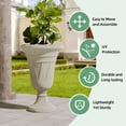thumbnail image 2 of Chiccushion 23.6" Large Urn Planters for Outdoor Plants, Set of 2 Plastic Flower Pot for Wedding Party Bridal Shower Garden Patio Home Decor, off-White, 2 of 8