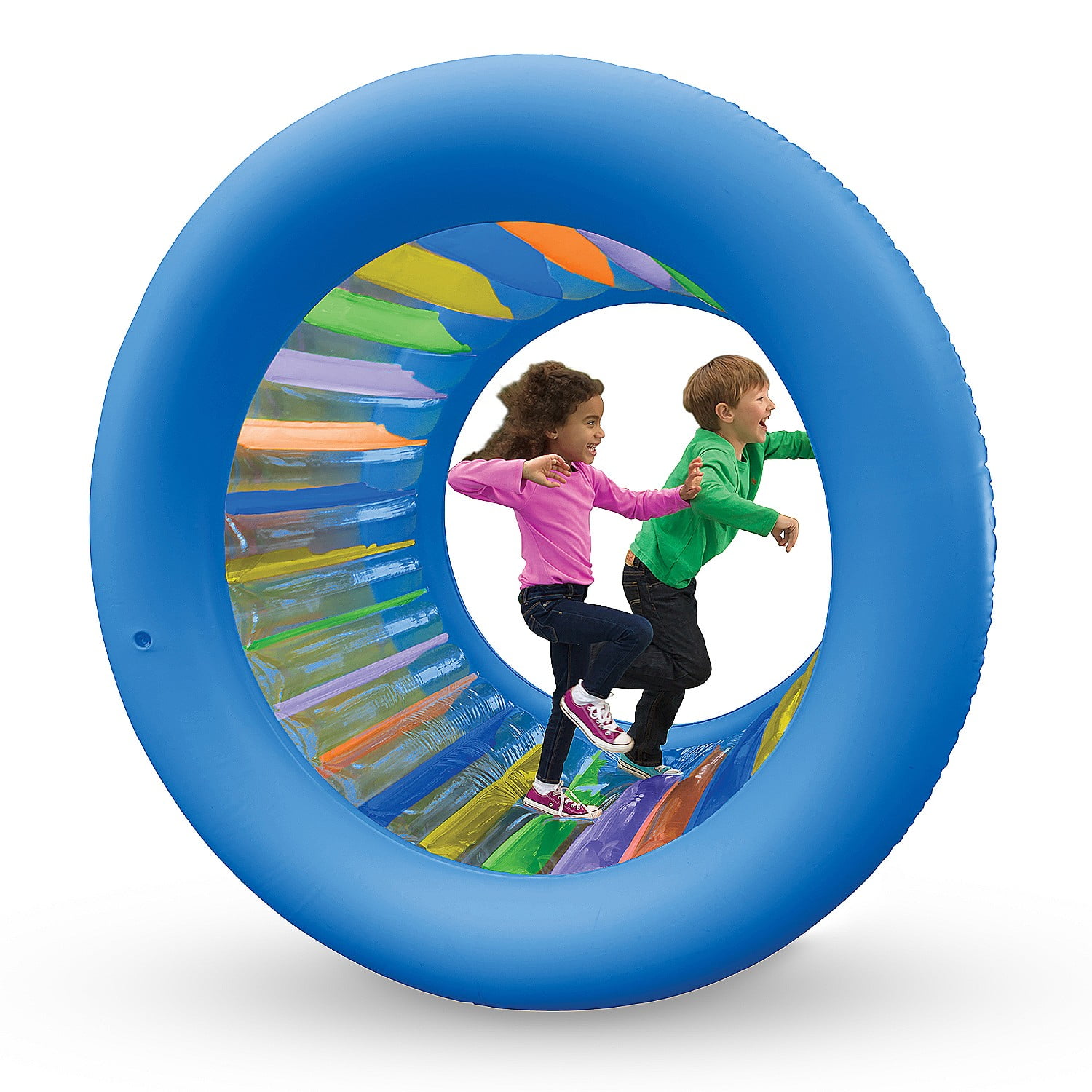 Hearthsong Roll With It Giant Inflatable Colorful Rolling Wheel for