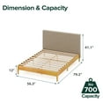 thumbnail image 6 of Zinus Amelia 41" Wood Platform Bed Frame with Upholstered Headboard, Full, 6 of 10