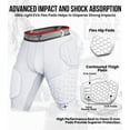 thumbnail image 3 of Exxact Sports Elite 5-Pad Football Girdle | Padded Compression Shorts | w/ Integrated Padding (Adult) (Adult Small, White), 3 of 7