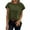 Army green, variant on Womens Boat Neck T-Shirts Cap Sleeve Tops Summer Casual Loose Fit Basic Tees