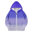 thumbnail image 2 of Cethrio Girls Zip up Hoodies, Loose Fit Long Sleeve Casual Gradient Print Girls Sweatshirts Blue Size 8, 2 of 3