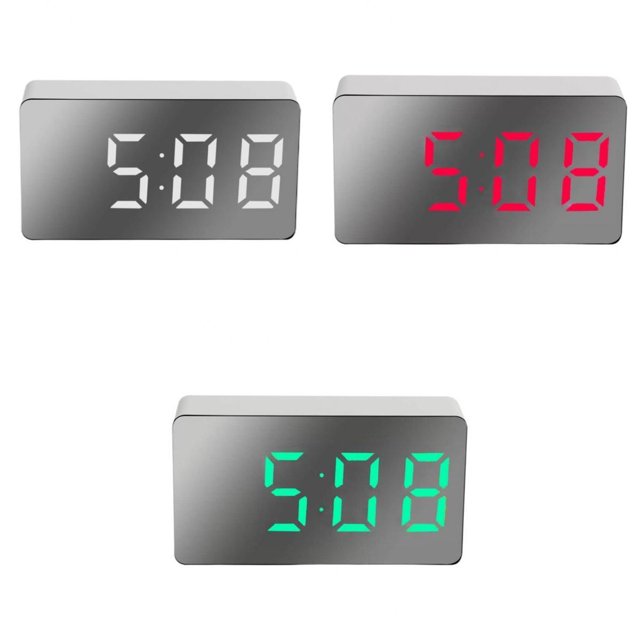 Reloj despertador digital LED de 3 piezas Fecha de dormitorio portátil Relojes de números grandes Soledad Despertador digital