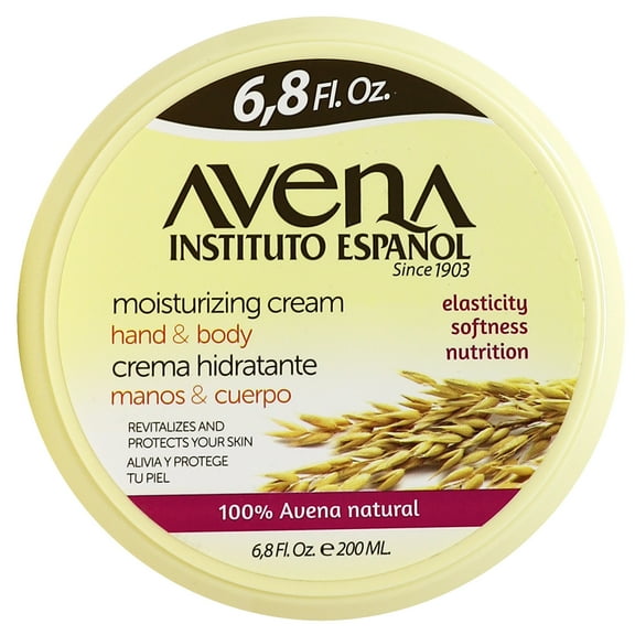 Avena Instituto Espanol Hand and Body Moisturizing Cream Revitalizes and Protects your Skin, 6.8 Fl Oz.