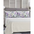 thumbnail image 4 of Watercolor Flowers California King Pillow Case - Microfiber Bed Throw Pillow Covers, Spring Floral Lavender Hydrangea Botanical Decorative Lumbar Pillow Cover with Envelope Closure for Sofa 20"x40", 4 of 6