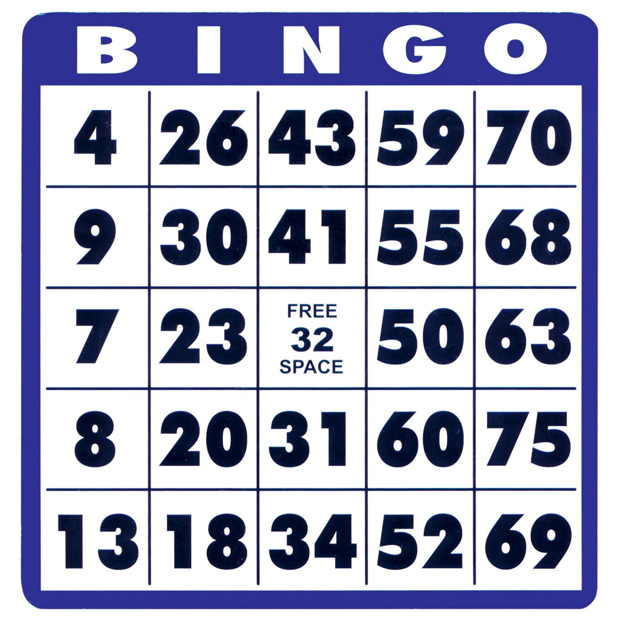 Big Numbers Thick Cards Qty 10 Large Print Bingo Cards For Low Vision