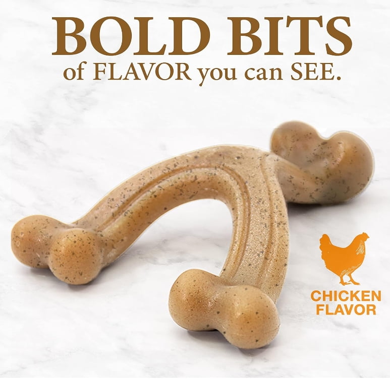 Nylabone Gourmet Style Wishbone Dog Chew Toy Chicken Flavor Large [New Dog Supplies, Dog Chew Toys, Nylabone, Dog Supplies] 1 count
