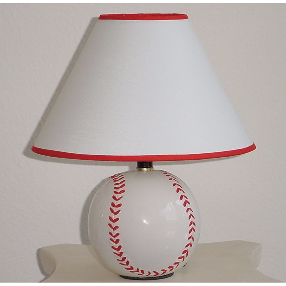 Baseball Inspired Ceramic Table Lamp, Red & White Set of 8 Walmart