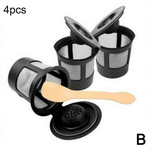 4 pcs Black Refillable Reusable Single K-Cups Filter For Keurig Maker Pod FAST T0F2