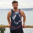 thumbnail image 6 of Yiaed Bulldog with Forest Flag Print Mens Compression Shirt Slimming Body Shaper Vest Workout Tank Tops Abs Abdomen Undershirts-X-Large, 6 of 7