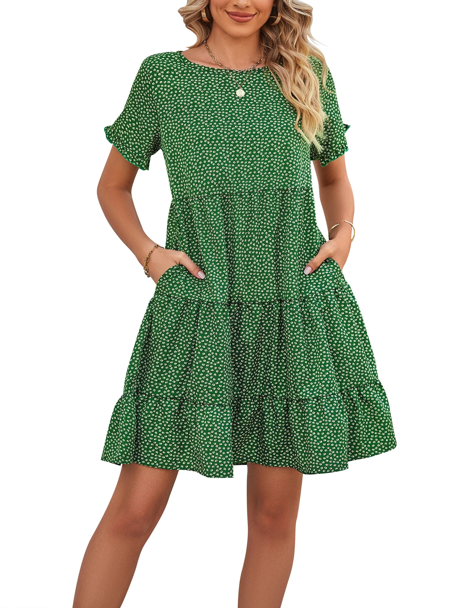 Women's Holiday Casual Printed Loose Swing Dress