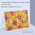 thumbnail image 3 of Yayeee Toggle Light Switch Wall Plate 2-Gang 4.56"x4.48" Decorative Outlet Cover, Large Pink Stars, 3 of 7