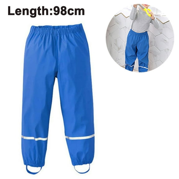 Boys Girls Reflective Waterproof Rain Pants Lightweight Rainwear