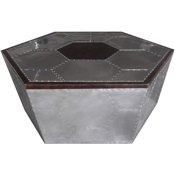 NauticalMart Loft Style Aviator Coffee Table Aluminum Vintage Table Home Decor Furniture