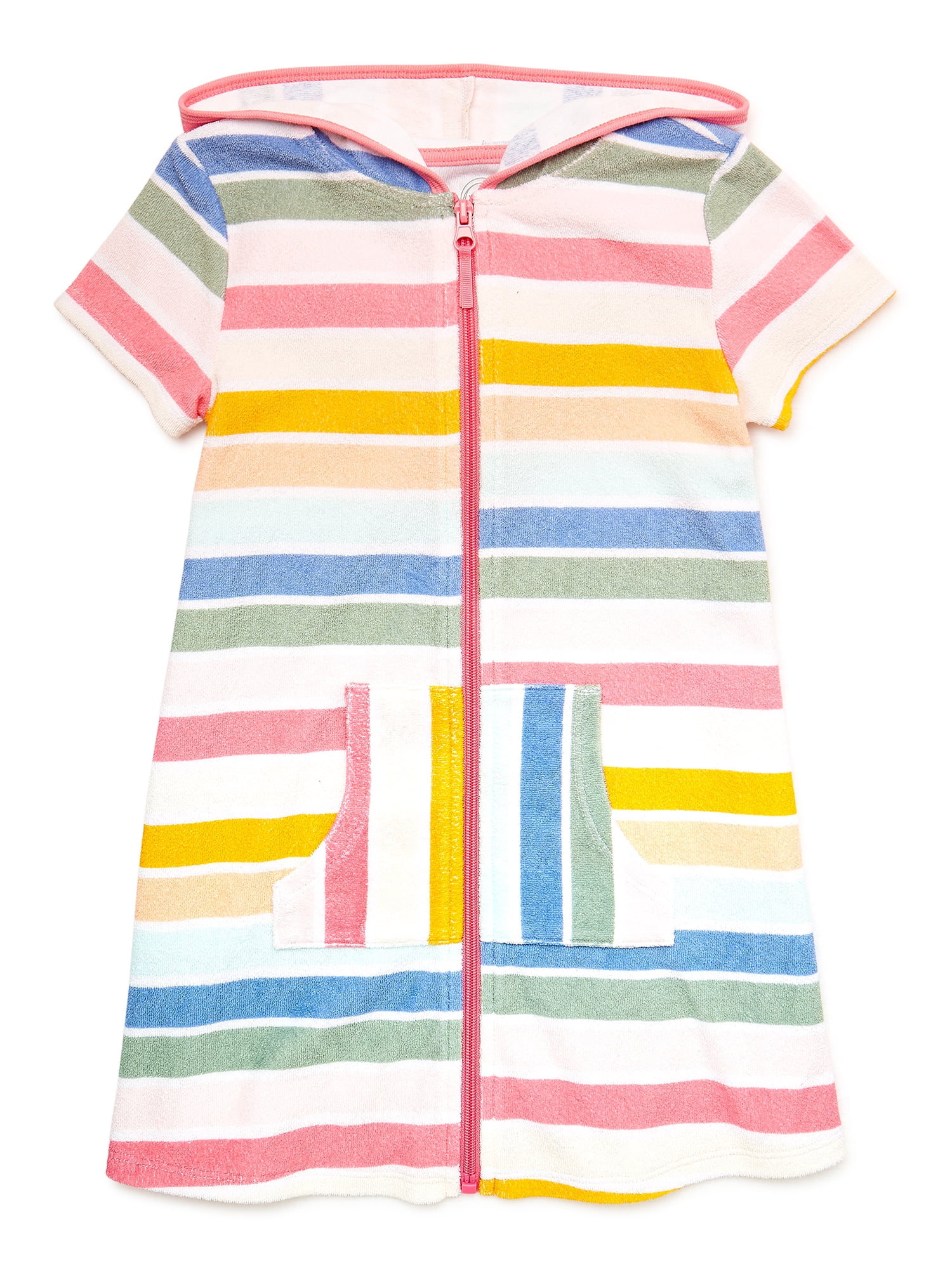 Wonder Nation Girls Hooded Swim Cover Up, Sizes 418 & Plus