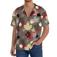 thumbnail image 2 of Zufioo Maple colorful Print Mens Button Down Short Sleeve Shirt,Classic Plaid Shirt,Mens Accessories Fashion Shirt-XX-Large, 2 of 6