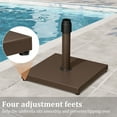 thumbnail image 3 of Pellebant Heavy Duty Outdoor Umbrella Base, 40lbs Cement-Filled Square Stand , Fits 1.42"-1.89" Poles, Market Umbrella Stand with Adjustable Tube Cap & Leveling Screws, Rust-Resistant，Brown, 3 of 6